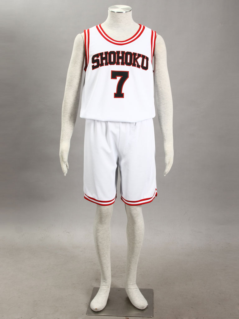 Slam Dunk Ryota Miyagi The Shohoku High School basketball team Uniform White Number 7 Cosplay Costume